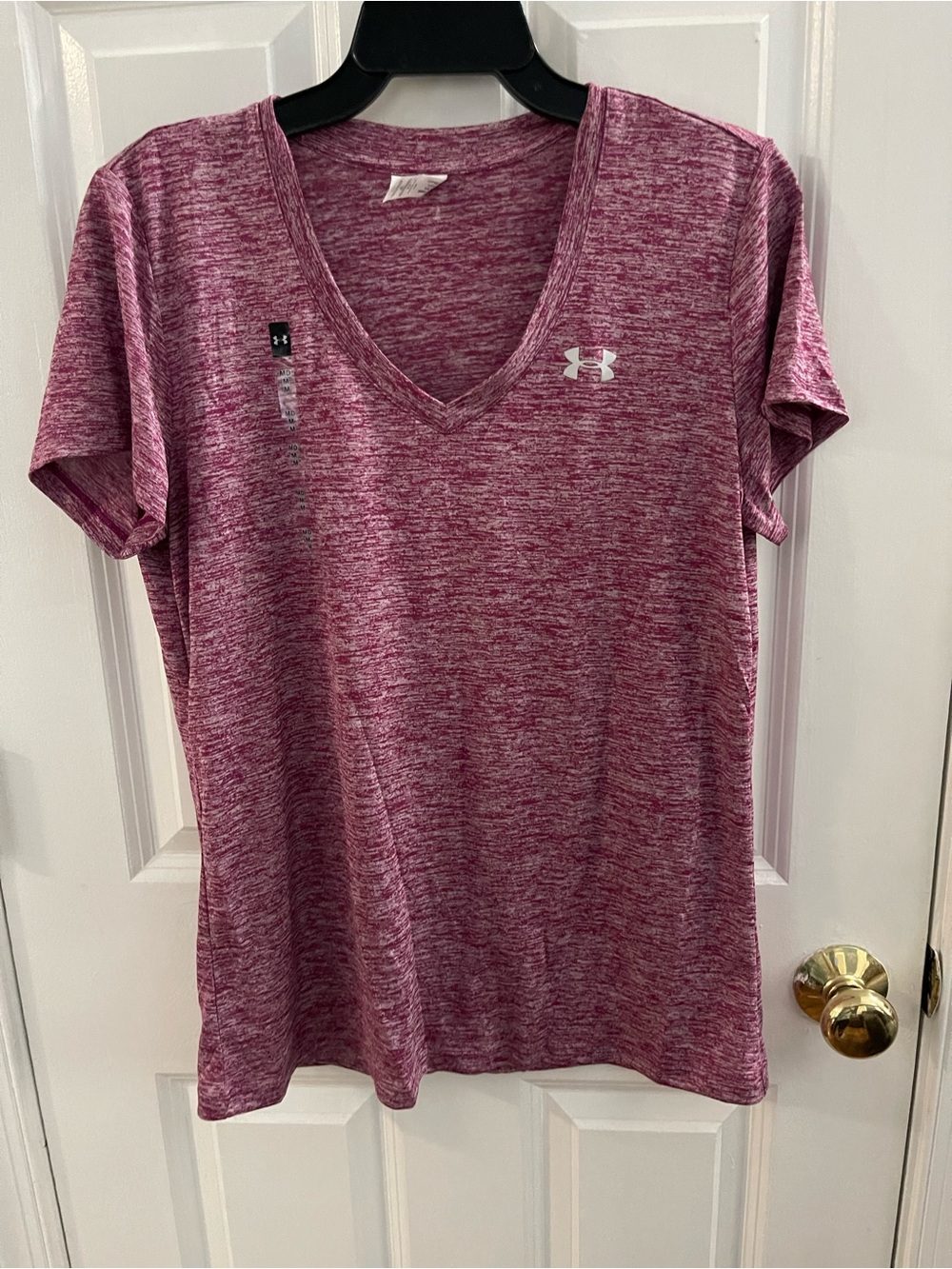 Under Armour Women’s Heather Raspberry V-Neck Performance Tee